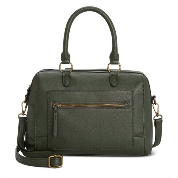 Style & Co Core Hudson Satchel faux-leather hobo‎ shoulder bag Forest Night NWT - Picture 1 of 9